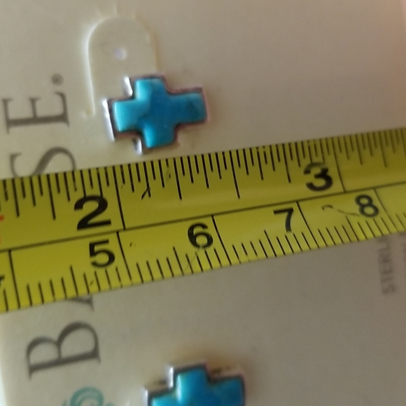 BARSE Cross-Torquise-Sterling Silver Earrings - Picture 3 of 6